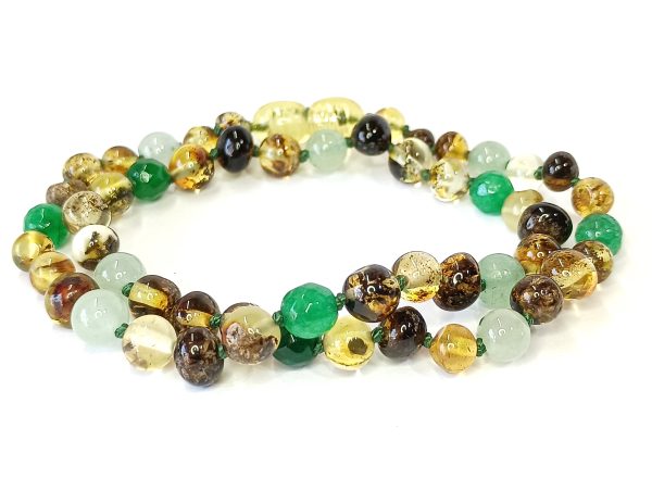 Collar Ámbar Verde, Jade Verde y Aventurina Verde - Imagen 2