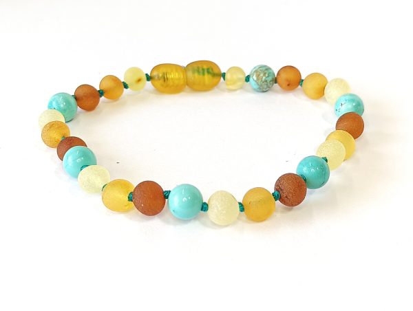 Pulsera Ámbar y Turquesa