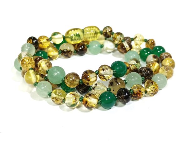 Collar Ámbar Verde, Jade y Aventurina