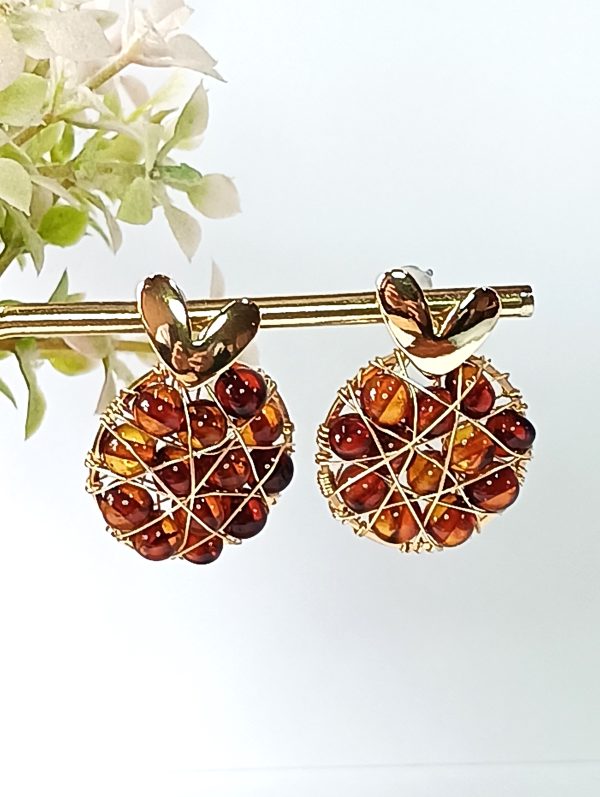 Aros Ámbar Báltico Tono Cognac