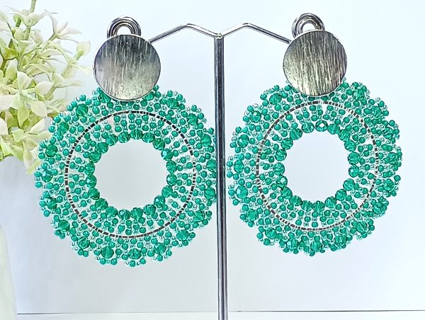 Maxi Aros Mostacillas Tono Verde - Imagen 5