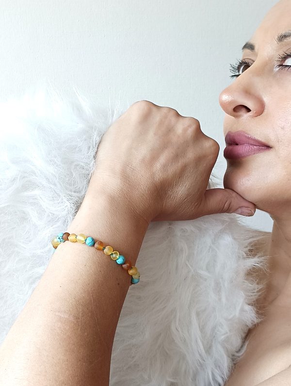 Pulsera Ámbar y Turquesa - Imagen 2