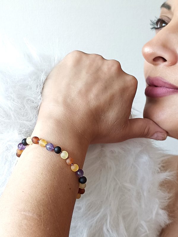 Pulsera Ámbar y Amatista - Imagen 2